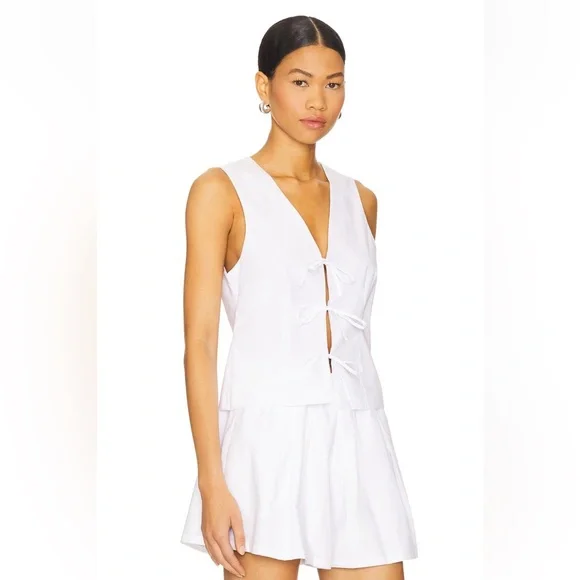 NWT Steve Madden Aliza Top & Malena Shorts Set White Size L - Picture 3 of 10